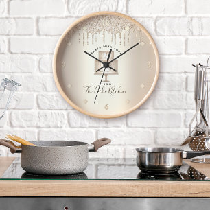 Torte Bäckerei Konditor Nachspeise Gold Glitter Tr Große Wanduhr