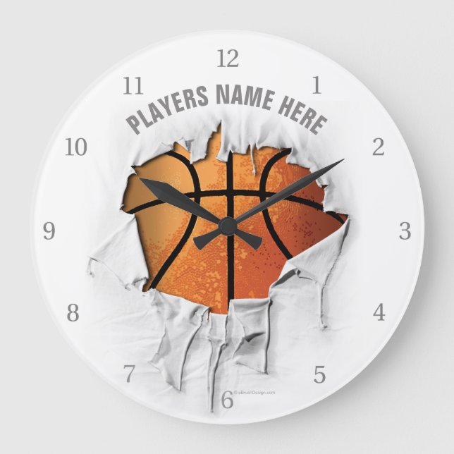 Torte Basketball Große Uhr (Vorderseite)