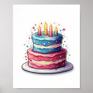 Torte, farbenfrohes Tortendesign Poster