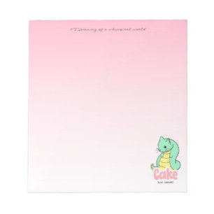 Torte (Katze + Schlange) Rosa Notizbuch Notizblock