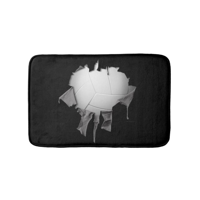 Torte Volleyball Black Bath Mat Badematte (Vorderseite)