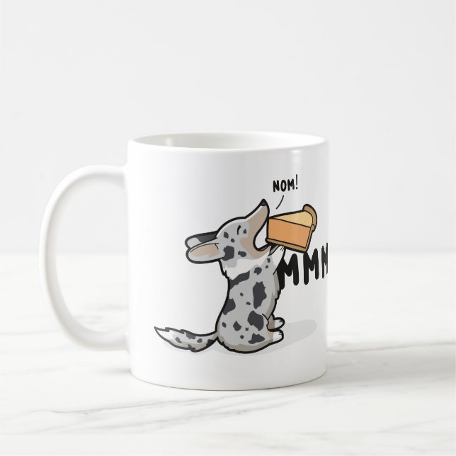 … TorteMmm Corgi [blaue merle Wolljacke] Kaffeetasse (Links)