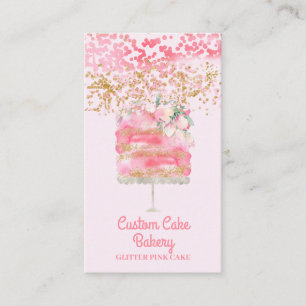 Torten Bäckerei Gebäck Glitter Rosa Elegant Visitenkarte