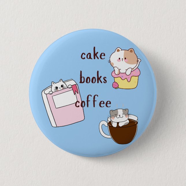 Torten Bücher Kaffee Button (Vorderseite)