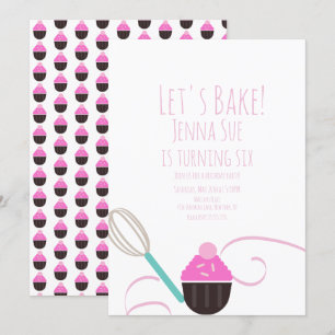 Torten Cupcake-Dekoration Geburtstag Rosa Einladung