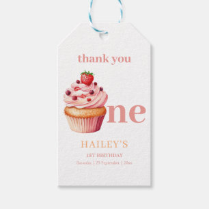 Torten-Einladung zum Geburtstag, Mädchen 1. Geburt Geschenkanhänger