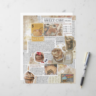 Torten & Kaffee Vintage Ephemera Decoupage Papier