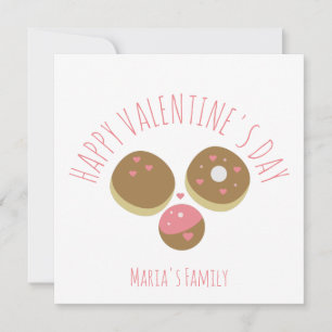 Torten-Pop-Donut Valentinstag Rosa Rot Schrift  Karte