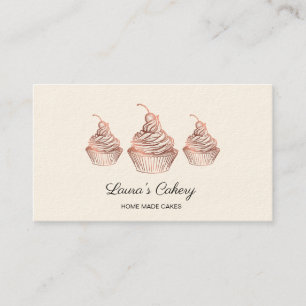 Torten & Süßigkeiten Cupcake Home-Bäckerei Rustika Visitenkarte