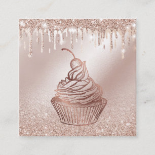 Torten & Süßigkeiten Cupcake Home-Bäckerei tropfen Quadratische Visitenkarte