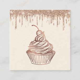 Torten & Süßigkeiten Cupcake Home Bäckerei tropfen Quadratische Visitenkarte