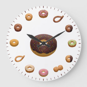 Torten und Donuts Thema Große Wanduhr