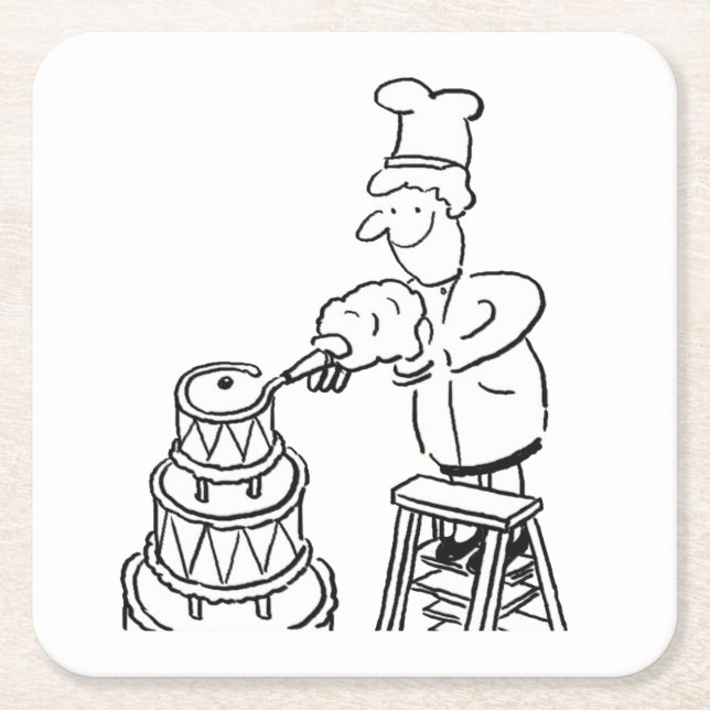 Tortenmacher dekorieren Riesenkuchen Rechteckiger Pappuntersetzer (Vorderseite)