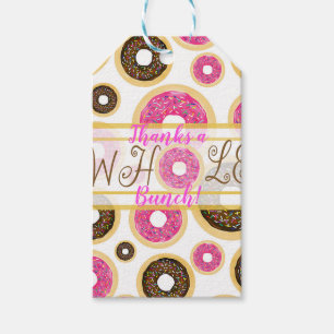 Tortenparty mit rosa und braunen Streuseln Donuts Geschenkanhänger