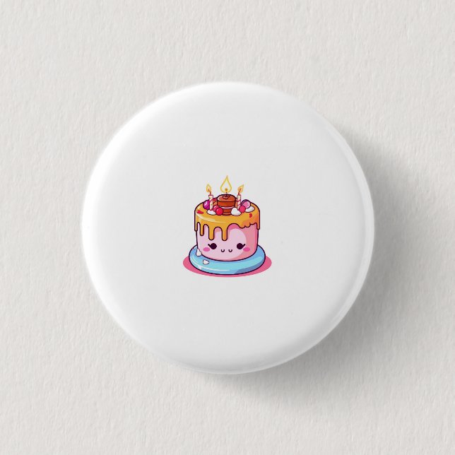 Tortenthema, Tortendesign, süße Torte Button (Vorderseite)