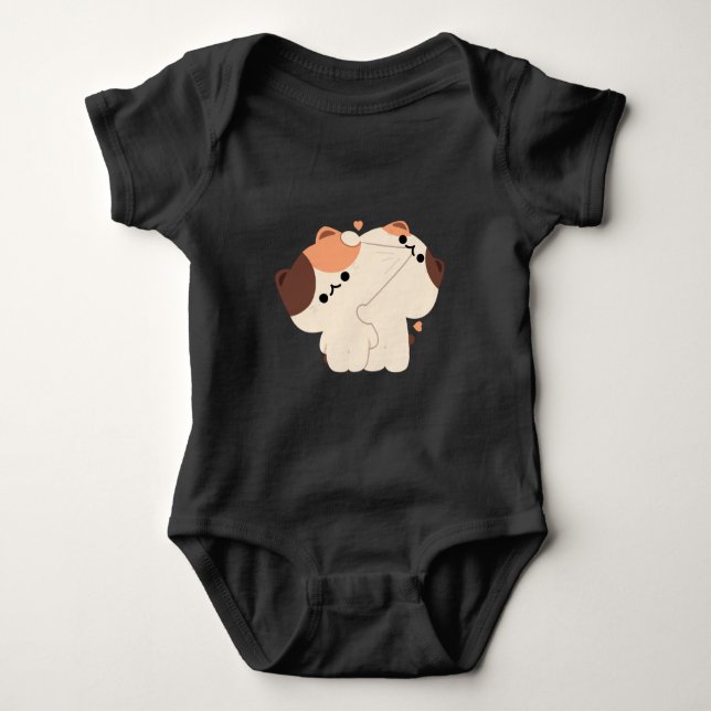 Tortie Cat Couple Baby Strampler (Vorderseite)