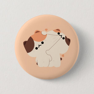 Tortie Cat Couple Button