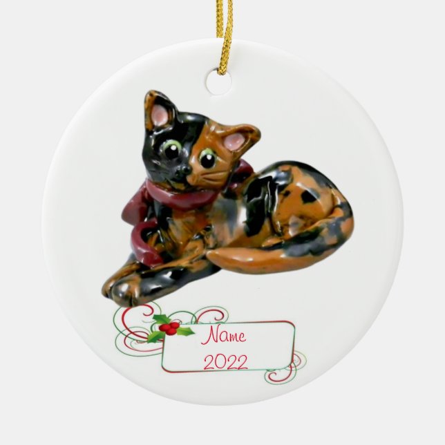 Tortie Cat Tortoiseshell Ornament (Vorne)
