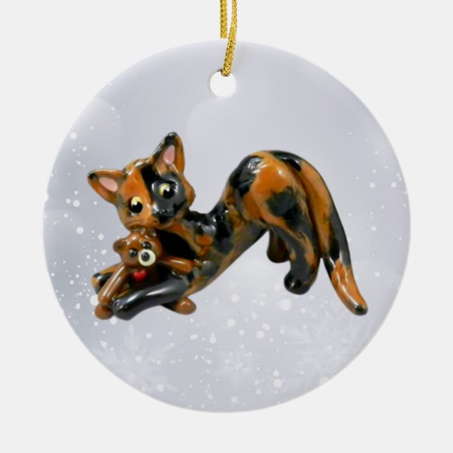 Tortie Cat Tortoiseshell Ornament (Vorne)