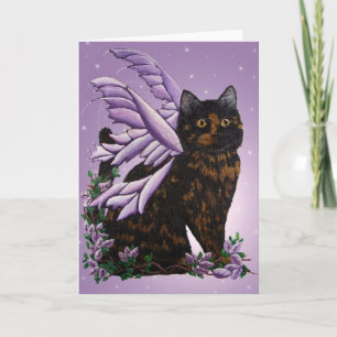 Tortie Fairy Cat Karte