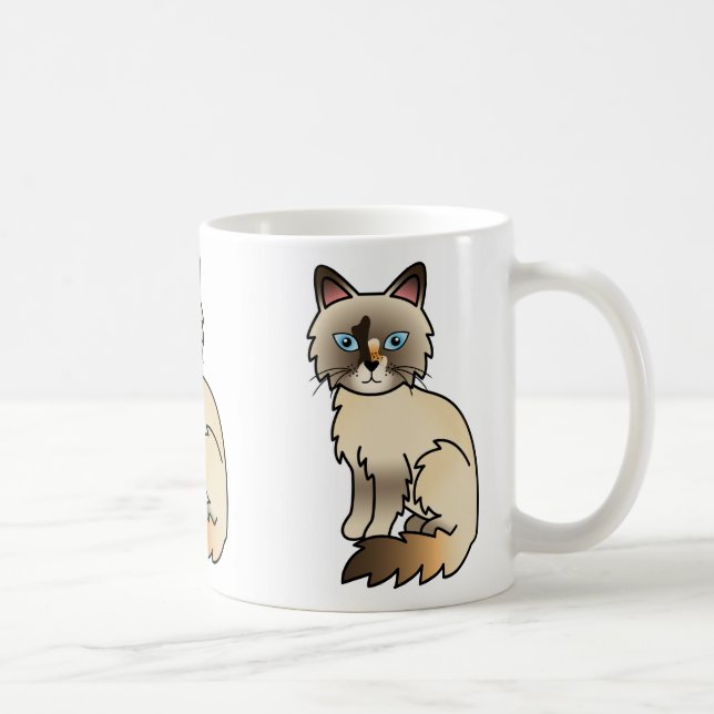 Tortie Point Birman / Ragdoll Cat Kaffeetasse (Rechts)