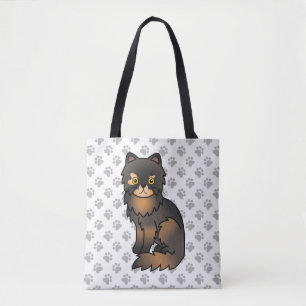 Tortie Point Persian Niedlich Cartoon Cat & Paws