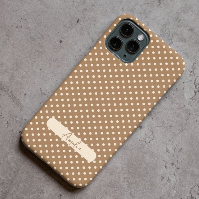 Tortilla Brown und beige Polka-Punkte Case-Mate iPhone Hülle (Von Creator hochgeladen)