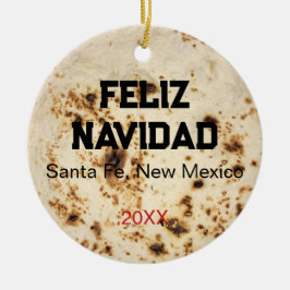 Tortilla Personalize Photo Christmas  Keramik Ornament