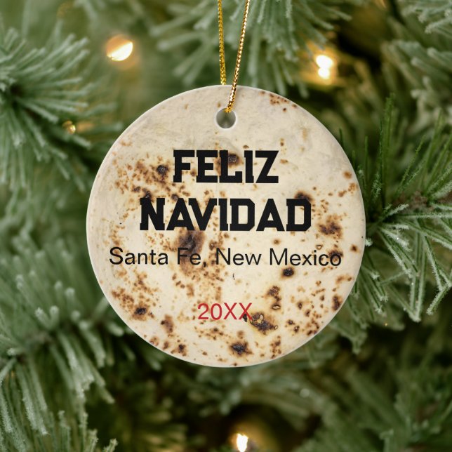 Tortilla Personalized Zia Christmas Gift Keramik Ornament (Baum)
