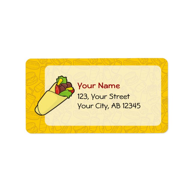 Tortilla Sandwich Wrap Adressaufkleber (Vorne)