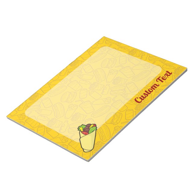 Tortilla Sandwich Wrap Notepad Notizblock (angewinkelt)