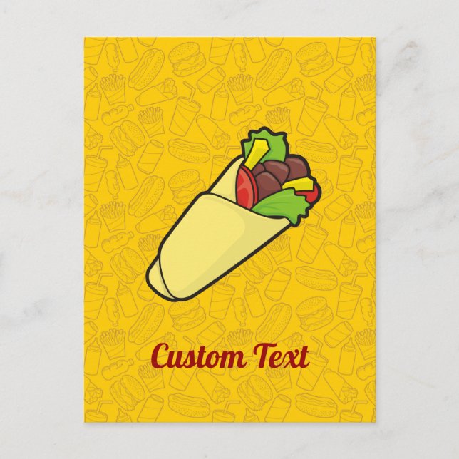 Tortilla Sandwich Wrap Postcard Postkarte (Vorderseite)