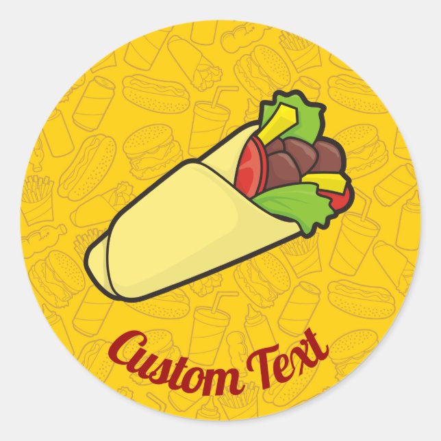 Tortilla Sandwich Wrap Sticker (Vorderseite)