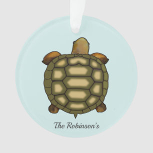 Tortoise auf hellblauen Acrylschmuck Ornament