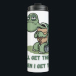 tortoise cartoon thermosbecher<br><div class="desc">A chill tortoise with a wise motto: "I'll Get There When I Get There." A reminder to take life at your own pace—slow, steady, and stress-free.</div>