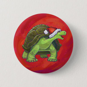 Tortoise Christmas Button
