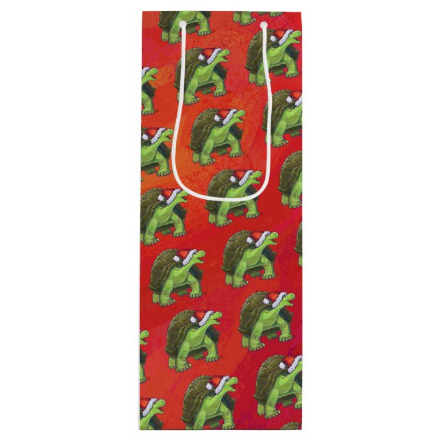 Tortoise Christmas Geschenktüte Für Weinflaschen (Vorderseite)
