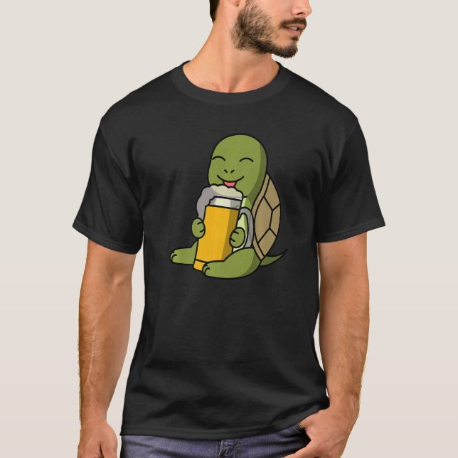 Tortoise Drink Beer Pet T-Shirt (Vorderseite)