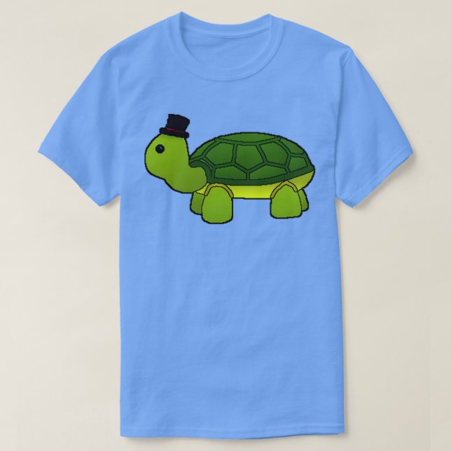 Tortoise in einem Top-Hat-Artwork T-Shirt (Design vorne)
