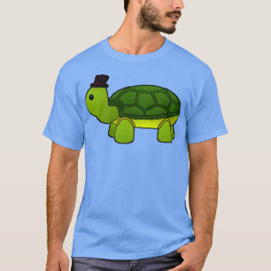 Tortoise in einem Top-Hat-Artwork T-Shirt