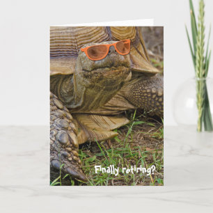 Tortoise in Sonnenbrille für den Ruhestand Karte