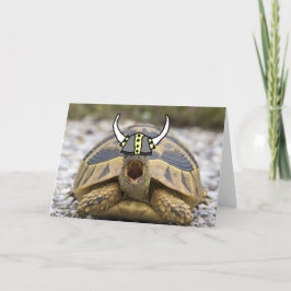 Tortoise mit Viking Hat Blank Inside Gruß Feiertagskarte