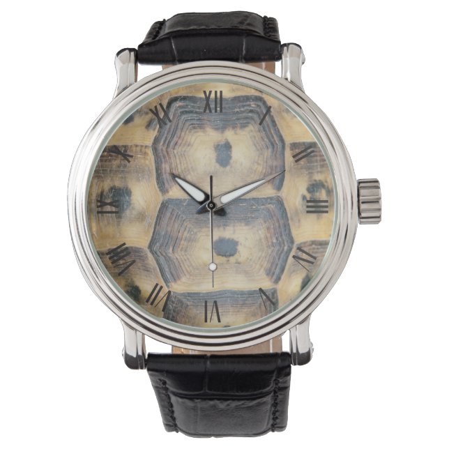 Tortoise Muschel Muster Armbanduhr (Vorderseite)