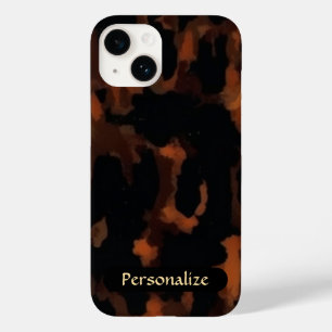 Tortoise Muschel Muster Brawn Black Elegant Chic Case-Mate iPhone 14 Hülle