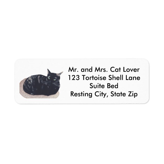 Tortoise Shell Cat Resting Address Labels (Vorne)