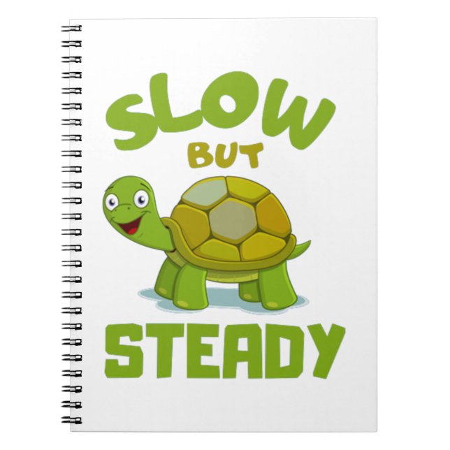 Tortoise Slow aber Steady Notebook Notizblock (Vorderseite)