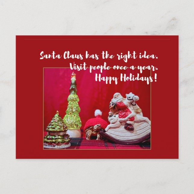 Tortoise und der Weihnachtsmann niedliches Weihnac Postkarte (Vorderseite)