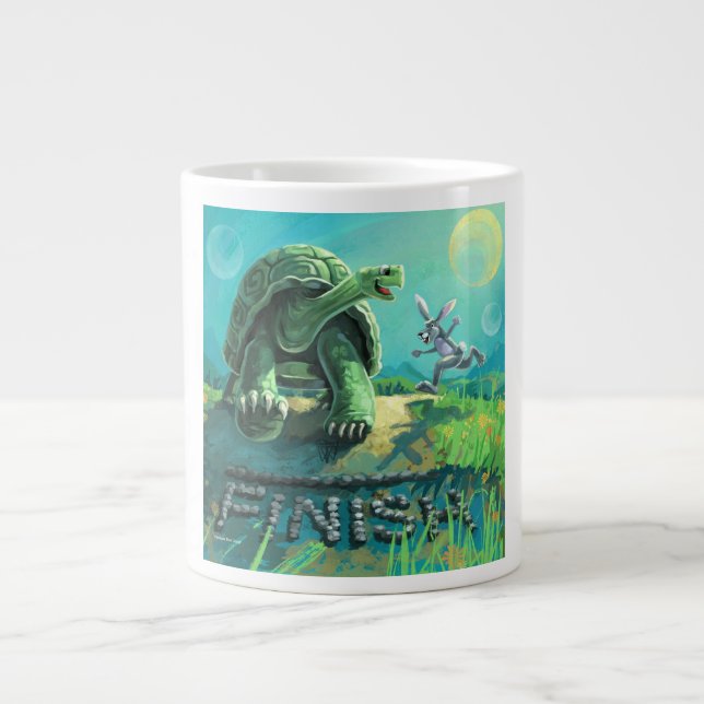 Tortoise und Hare Art Jumbo-Tasse (Vorderseite)