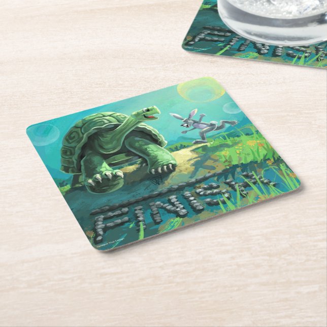 Tortoise und Hare Art Rechteckiger Pappuntersetzer (angewinkelt)