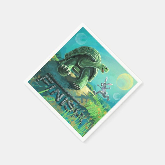 Tortoise und Hare Art Serviette (Ecke)